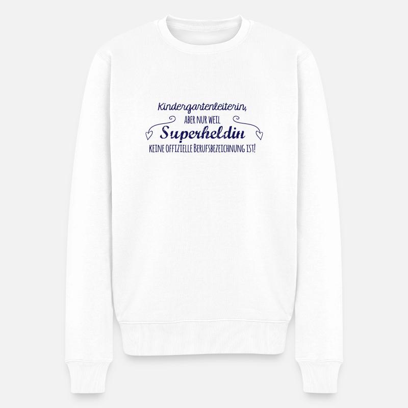 Kaffeetasse: Kindergartenleiterin - Männer Premium Bio Pullover - Weiß