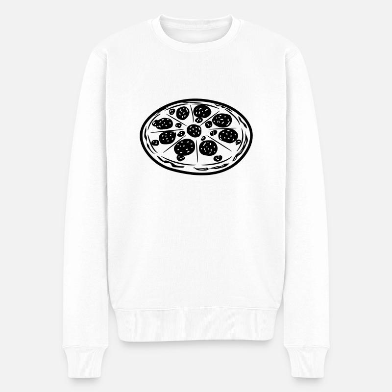 Pizza fast food - Pull Premium bio Homme - blanc