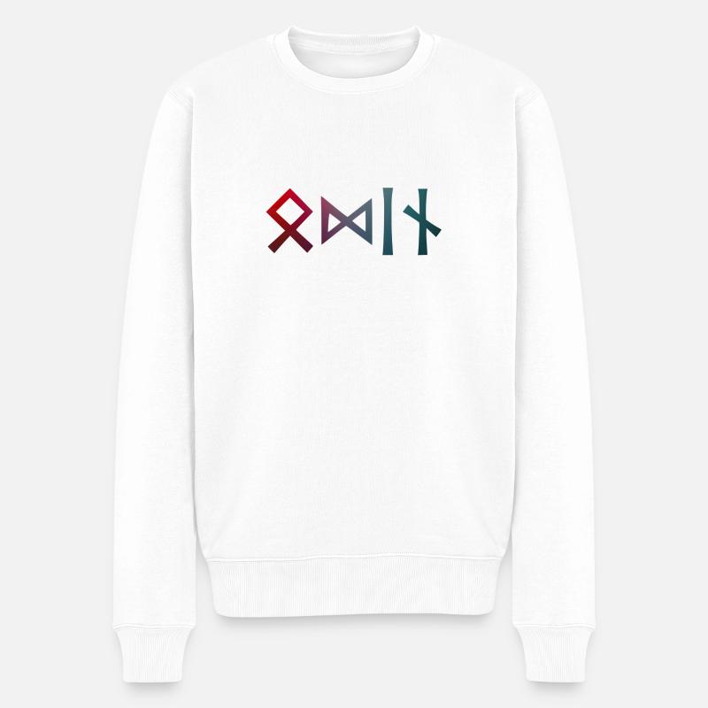 Wikinger Design: ODIN - Männer Premium Bio Pullover - Weiß