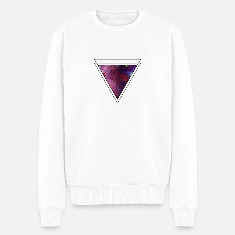 Future Universum Dreieck - Männer Premium Bio Pullover - Weiß