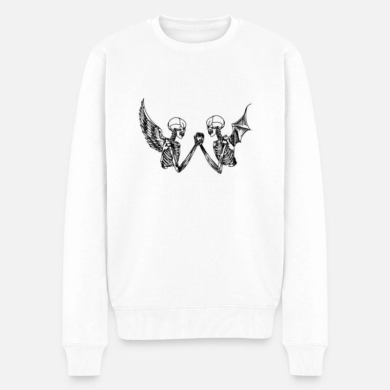 Skelette - Männer Premium Bio Pullover - Weiß