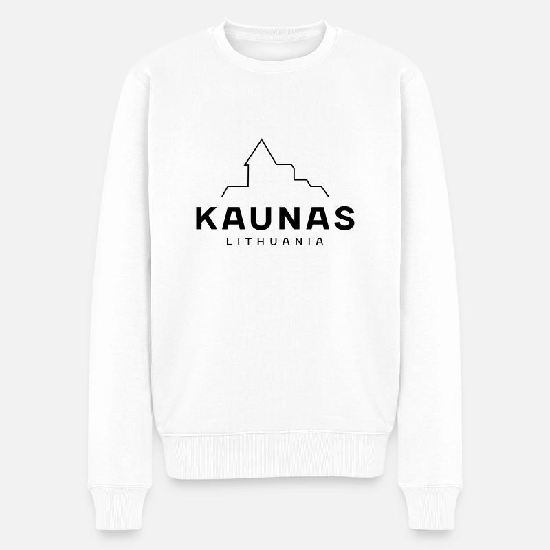 Kaunas– Litauen - Männer Premium Bio Pullover - Weiß