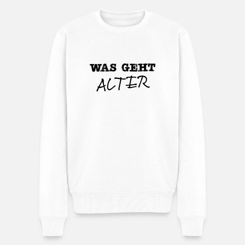 Was geht Alter - Männer Premium Bio Pullover - Weiß