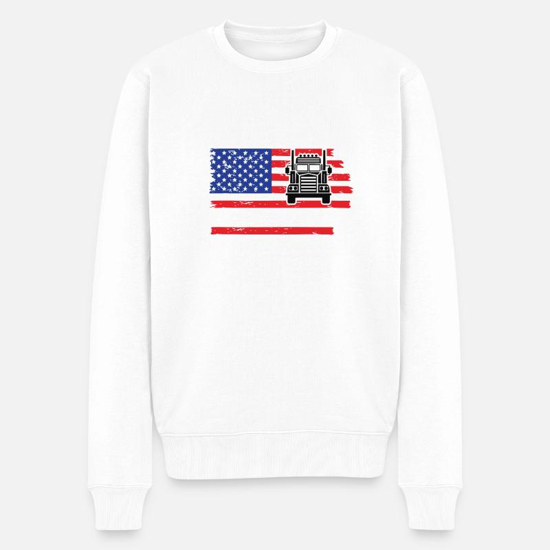 USA LKW - Männer Premium Bio Pullover - Weiß
