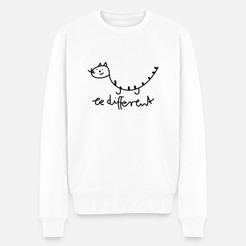 Être un chat différent - Pull Premium bio Homme - blanc