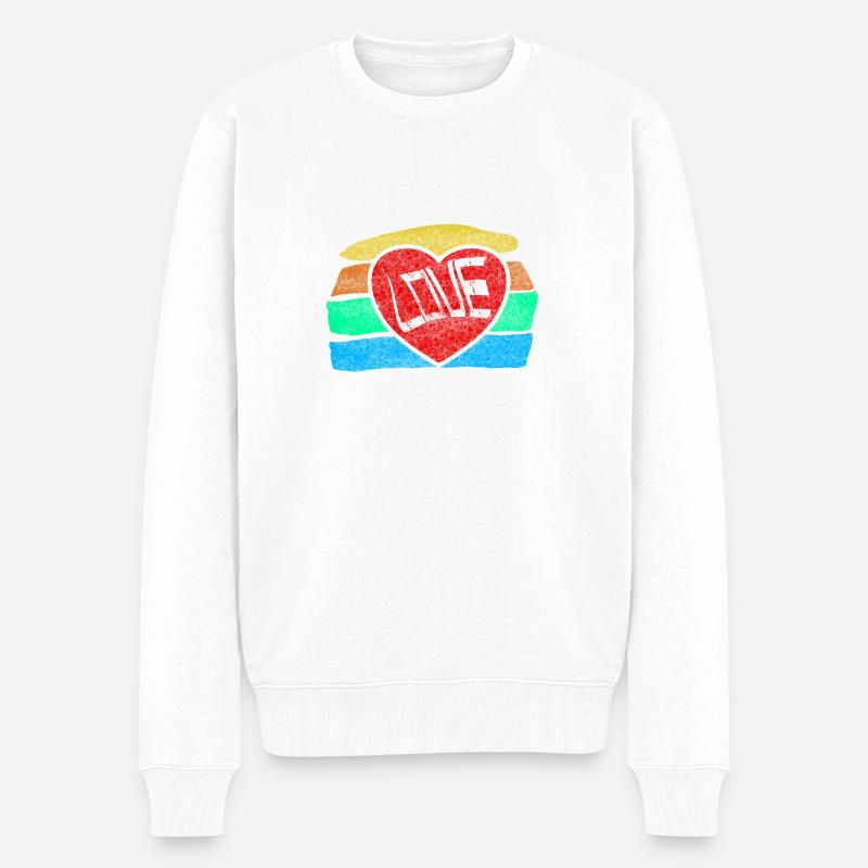 AMOUR - Pull Premium bio Homme - blanc