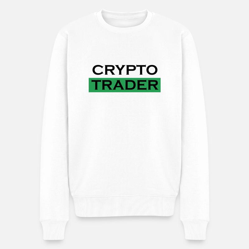 Crypto Bitcoin Trading - Männer Premium Bio Pullover - Weiß