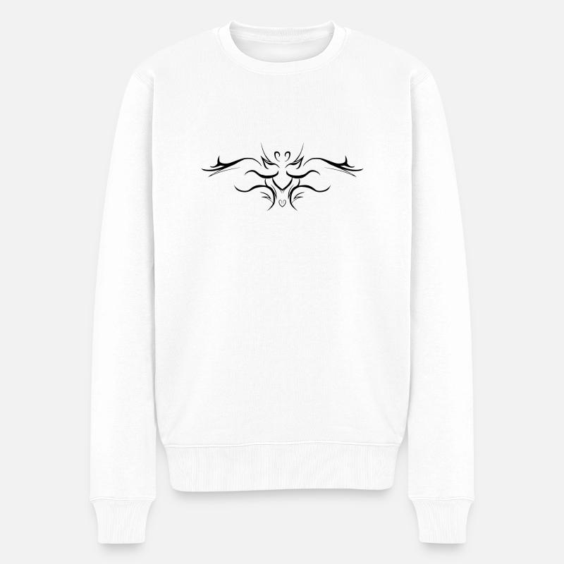 Cyber Tribal Muster - Männer Premium Bio Pullover - Weiß