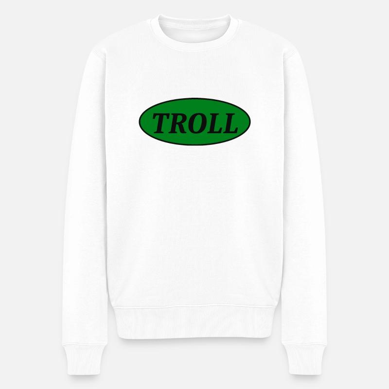 Troll - Männer Premium Bio Pullover - Weiß