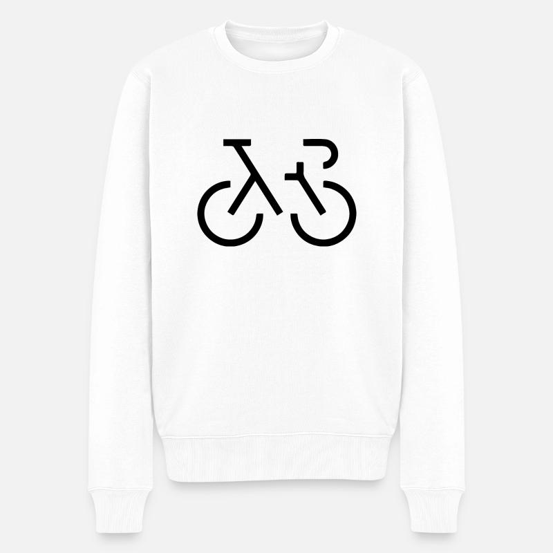 Biking Running Marathon Triathlon Fahrrad - Männer Premium Bio Pullover - Weiß