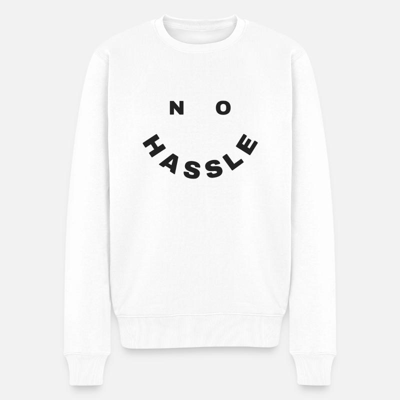 No hassle - Männer Premium Bio Pullover - Weiß