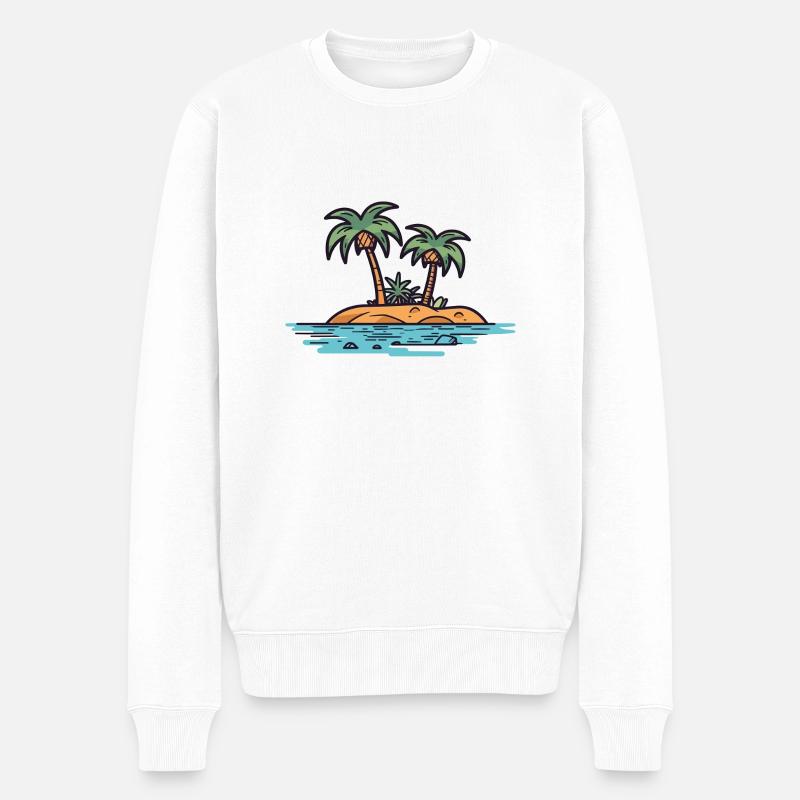 Ile aux palmiers - Pull Premium bio Homme - blanc