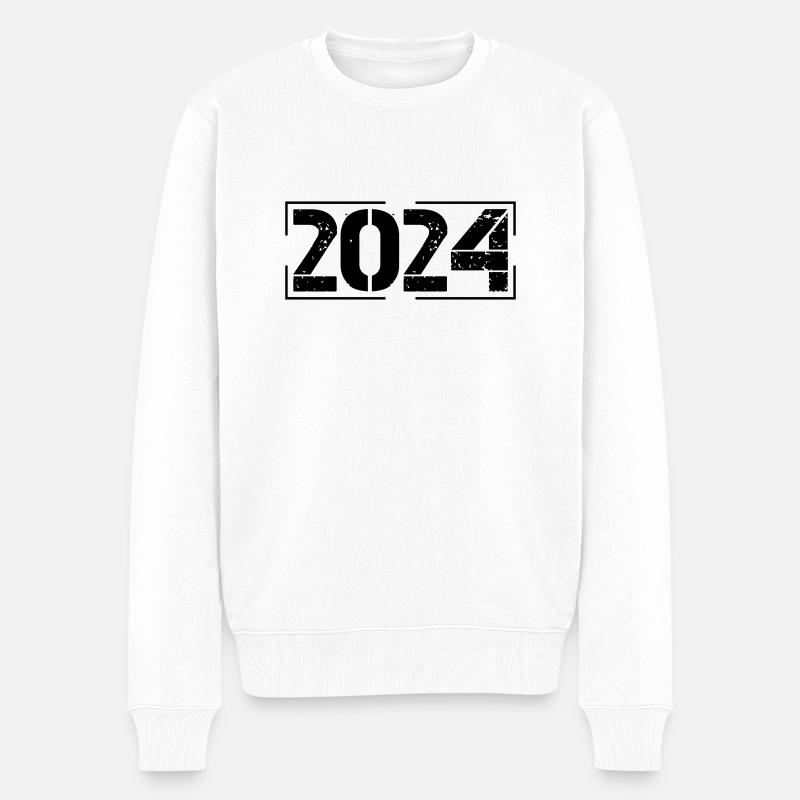 2024 - Männer Premium Bio Pullover - Weiß