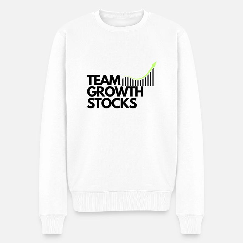 TEAM GROWTH STOCKS - Männer Premium Bio Pullover - Weiß