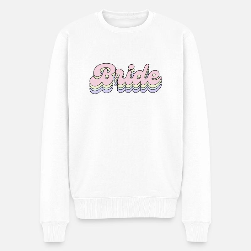 Pastellfarbenes Zaumzeug - Männer Premium Bio Pullover - Weiß