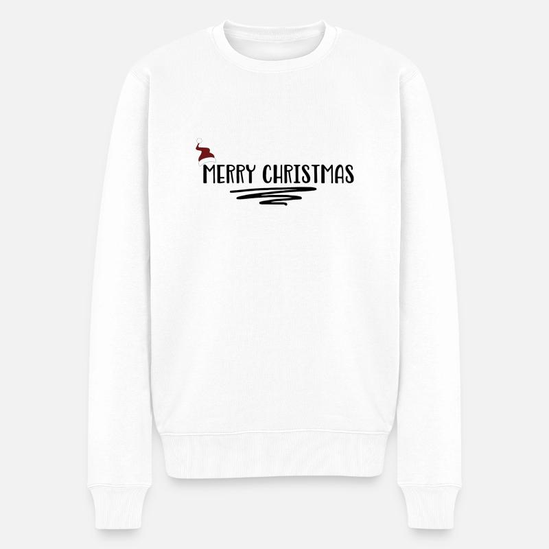Merry Christmas - Männer Premium Bio Pullover - Weiß
