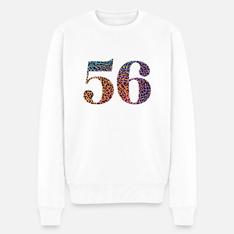 56e anniversaire léopard - Pull Premium bio Homme - blanc