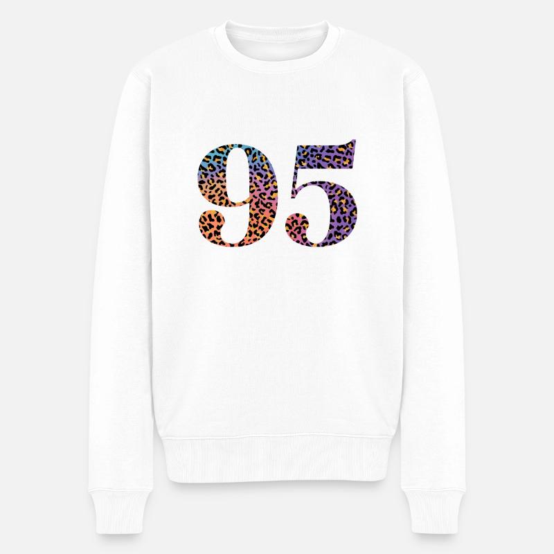 95e anniversaire léopard - Pull Premium bio Homme - blanc