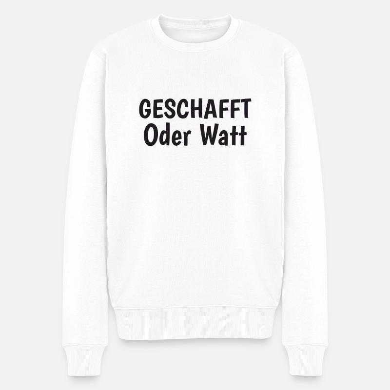 Motivation Oder Watt - Männer Premium Bio Pullover - Weiß