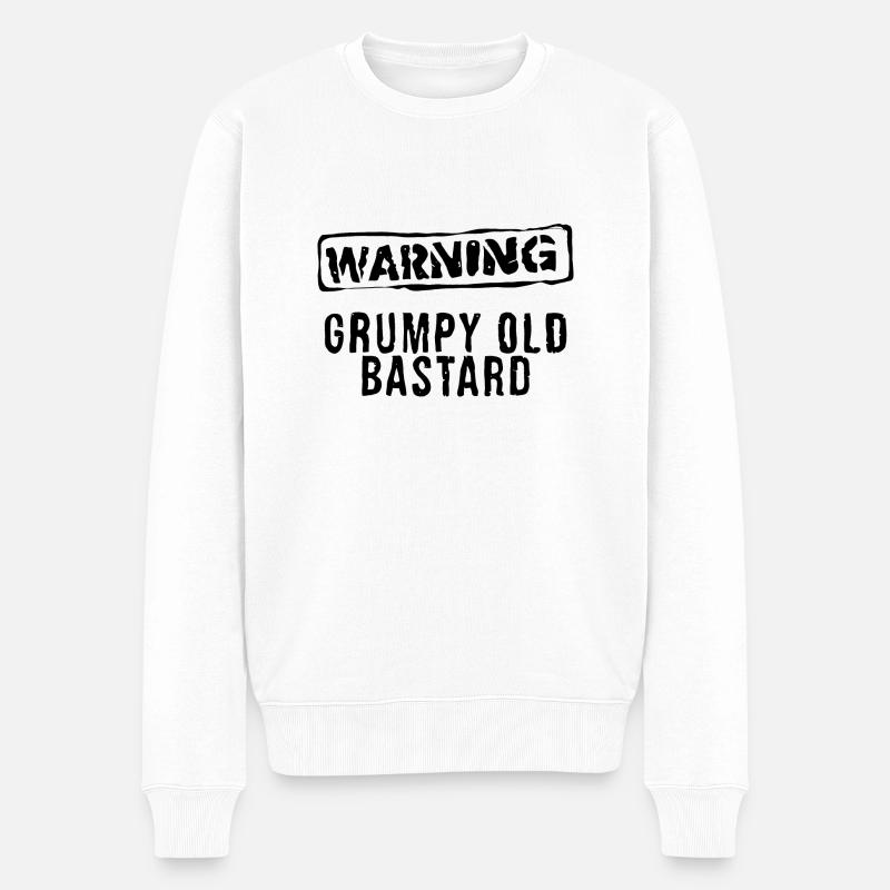 warning - Männer Premium Bio Pullover - Weiß