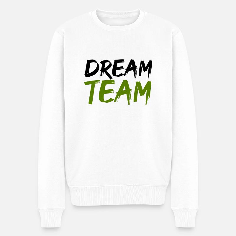 dream team - Männer Premium Bio Pullover - Weiß