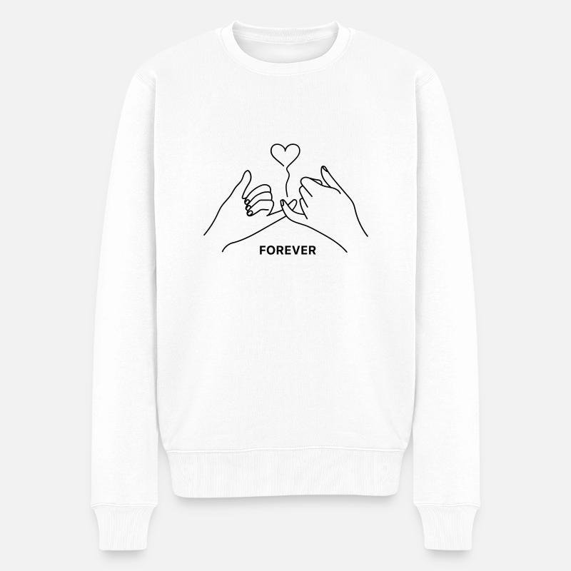 forever herz - Männer Premium Bio Pullover - Weiß