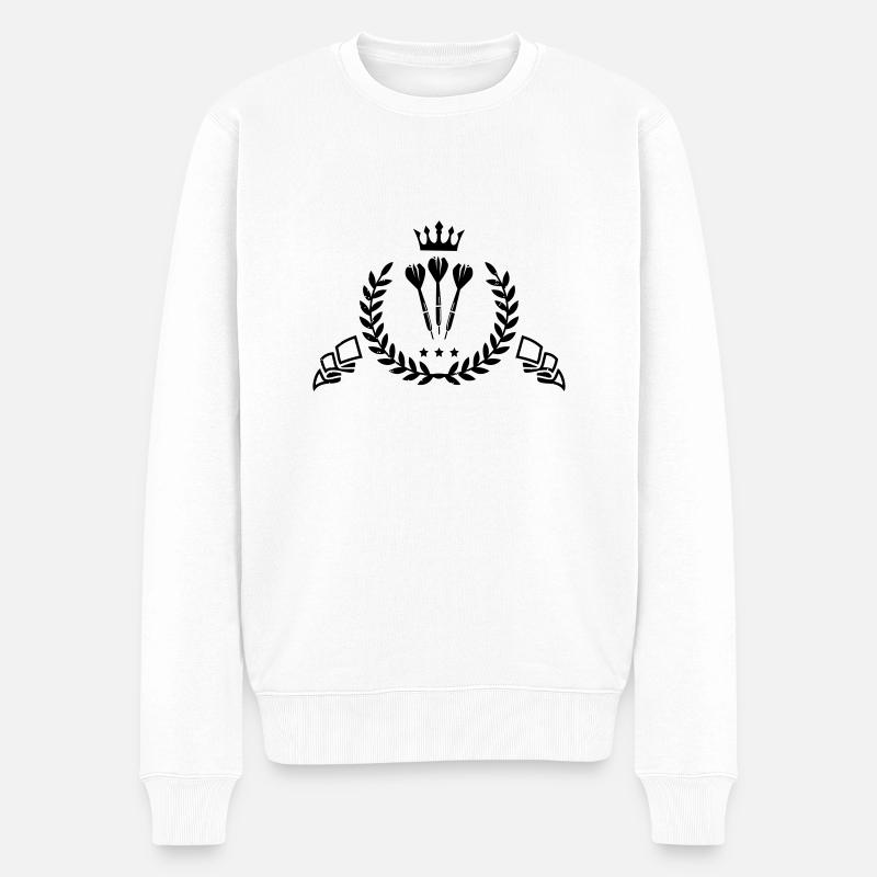 Armoiries de fléchettes - Pull Premium bio Homme - blanc