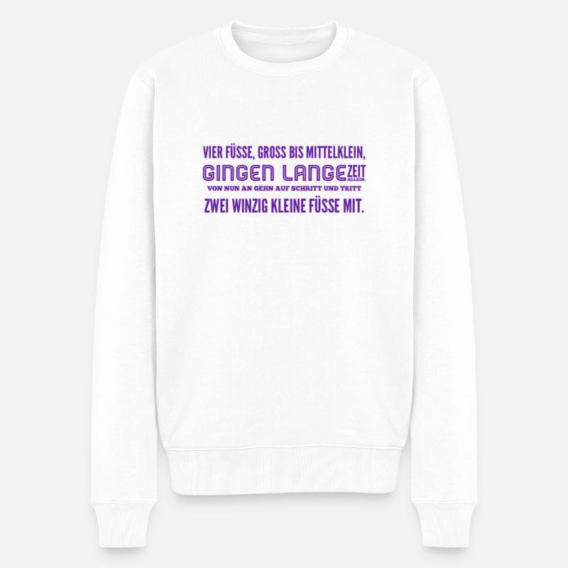 Schwangerschaft Mama - Männer Premium Bio Pullover - Weiß