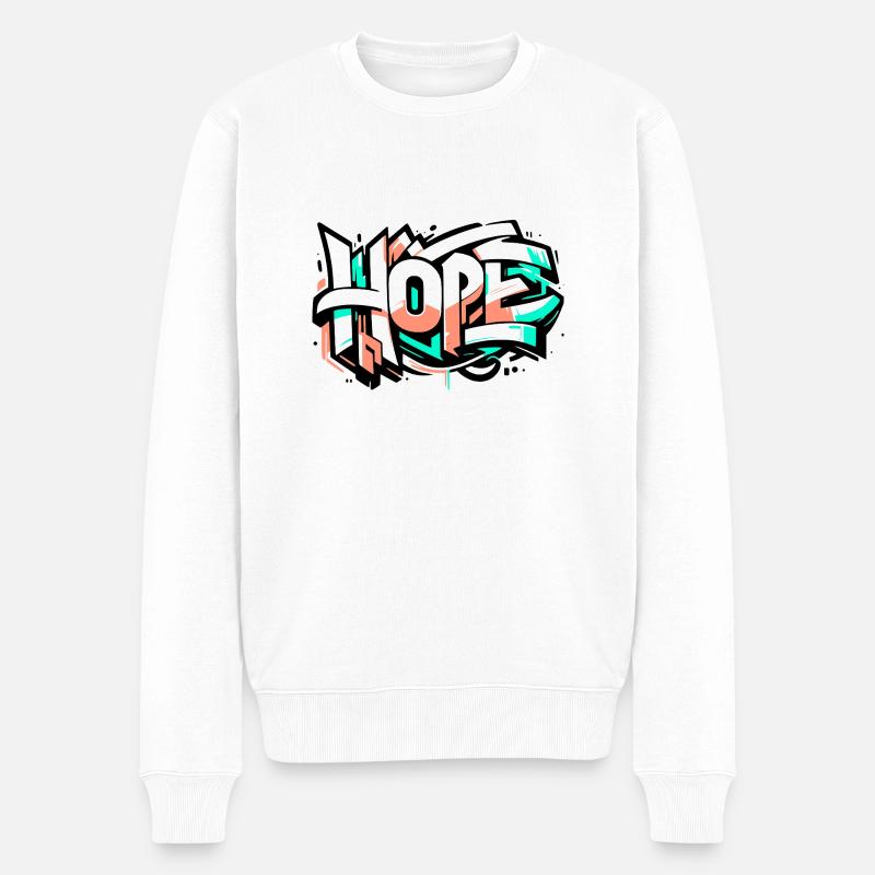 Hoffen - Männer Premium Bio Pullover - Weiß