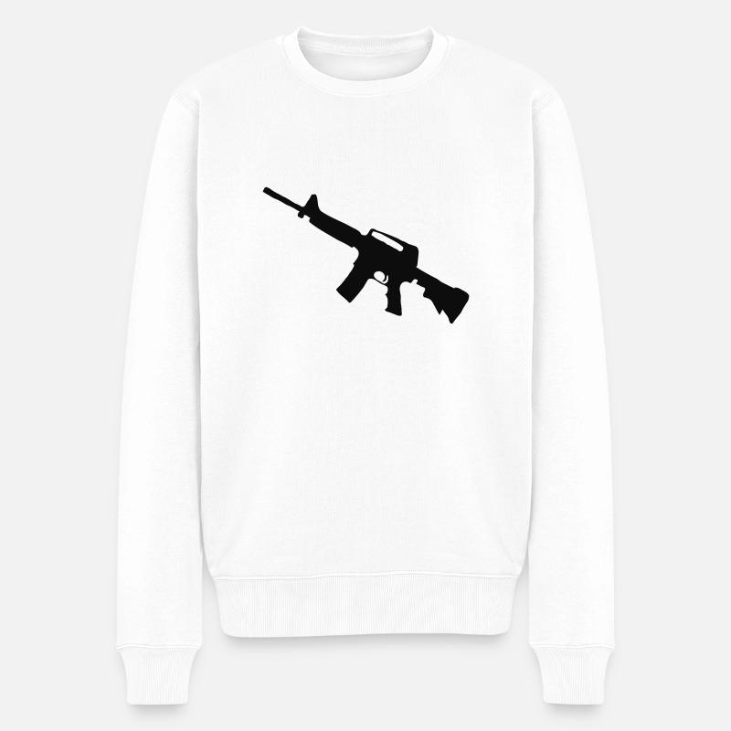 m16 - Männer Premium Bio Pullover - Weiß