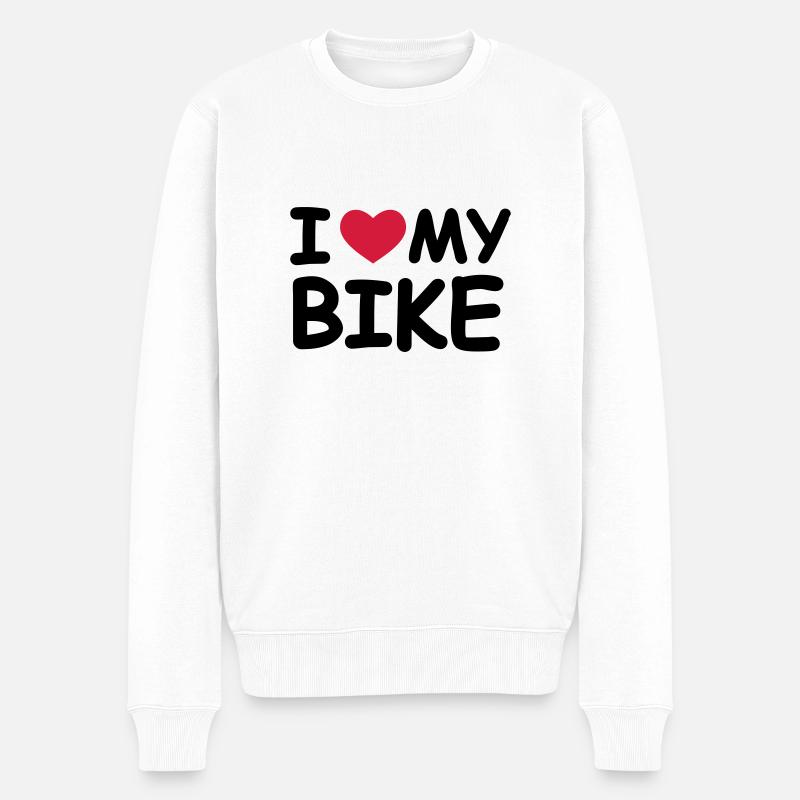 I Love My Bike - Männer Premium Bio Pullover - Weiß