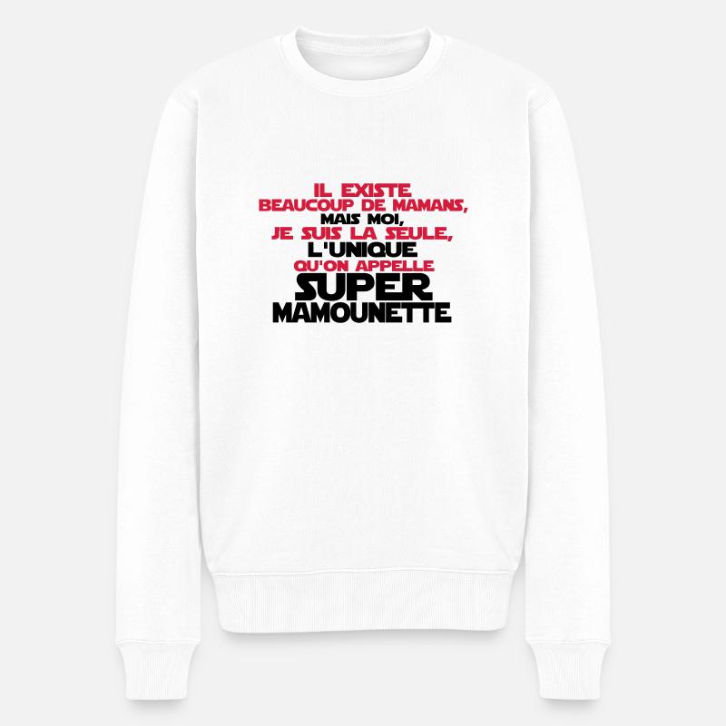 super mamounette la seule - Pull Premium bio Homme - blanc