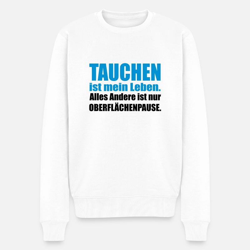 Tauchen - Männer Premium Bio Pullover - Weiß