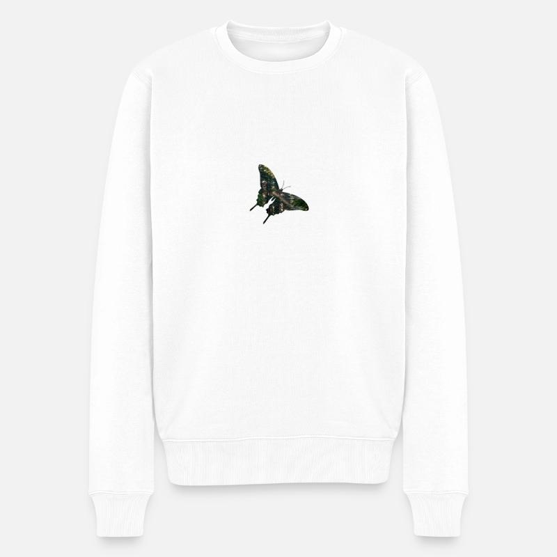 Forêt de papillons - Pull Premium bio Homme - blanc