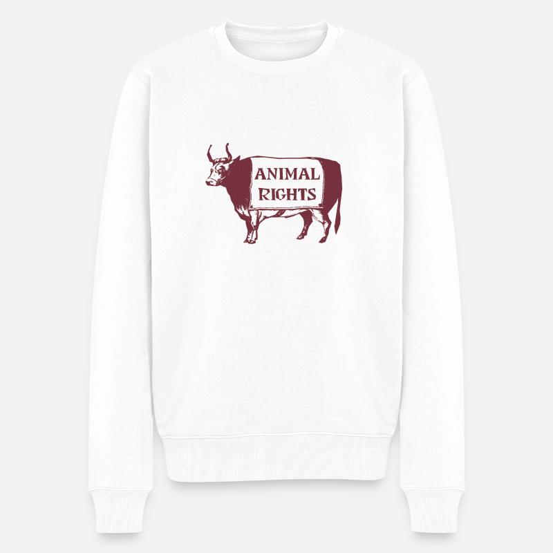 Animal Rights KUH - Männer Premium Bio Pullover - Weiß