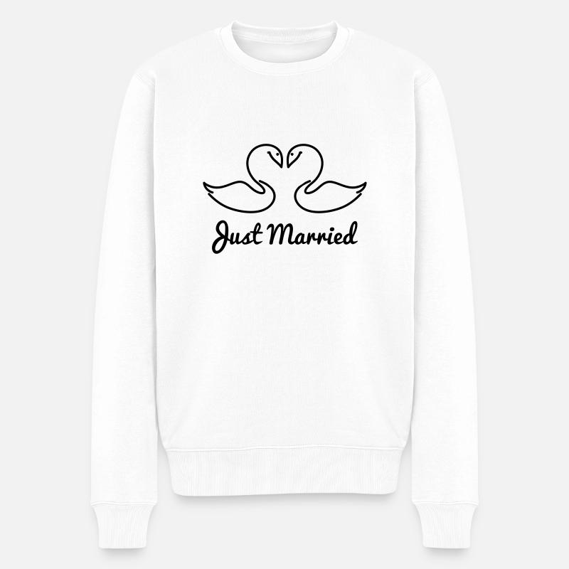 Just Married - Männer Premium Bio Pullover - Weiß