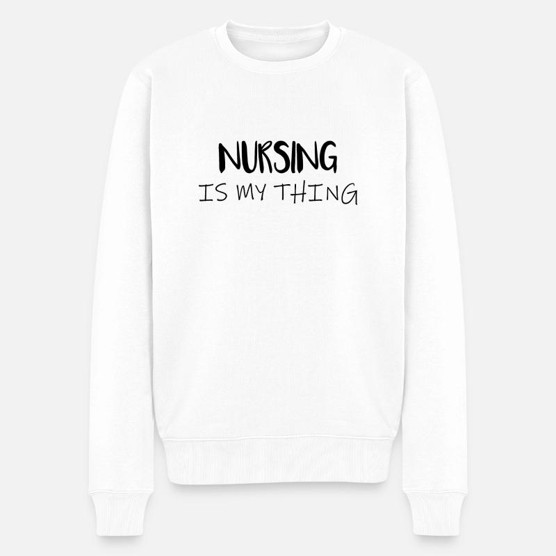 Krankenschwester - Männer Premium Bio Pullover - Weiß