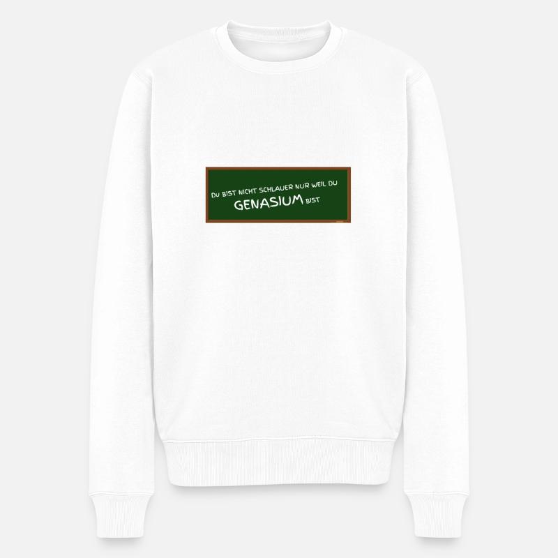 GENASIUM - Gymnasium falsch geschrieben ABIfeier - Männer Premium Bio Pullover - Weiß