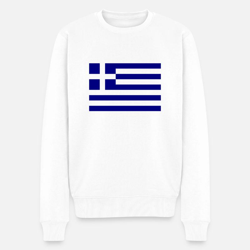Drapeau de la Grèce - Pull Premium bio Homme - blanc