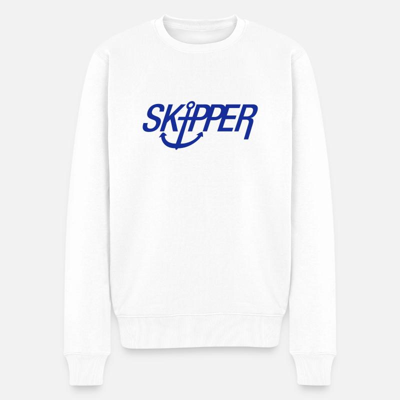 skipper_1f1 - Männer Premium Bio Pullover - Weiß