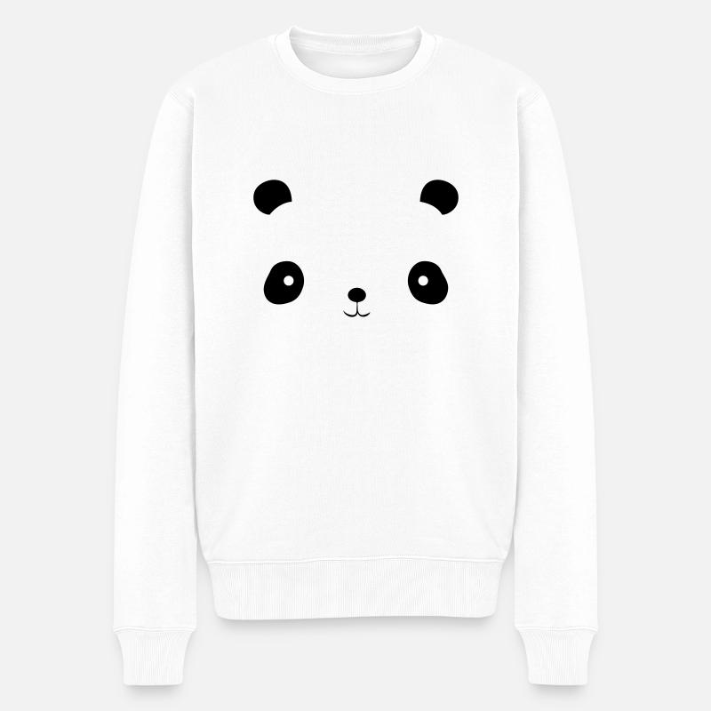 visage de panda - Pull Premium bio Homme - blanc