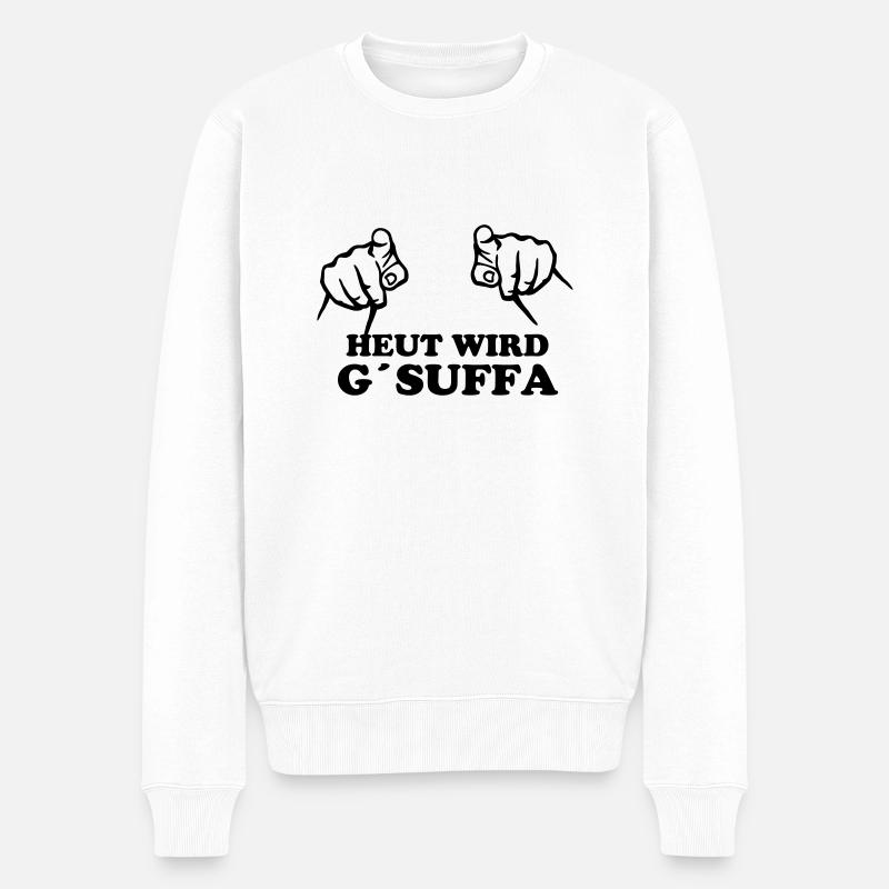 heut_wird_gsuffa - Männer Premium Bio Pullover - Weiß