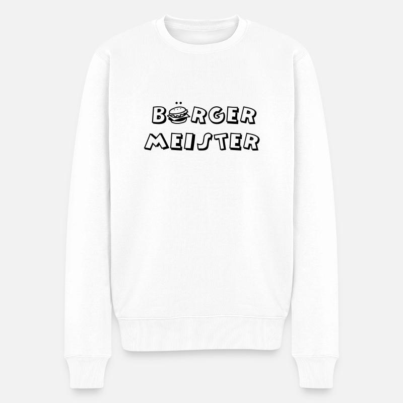 BURGERMEISTER - Männer Premium Bio Pullover - Weiß
