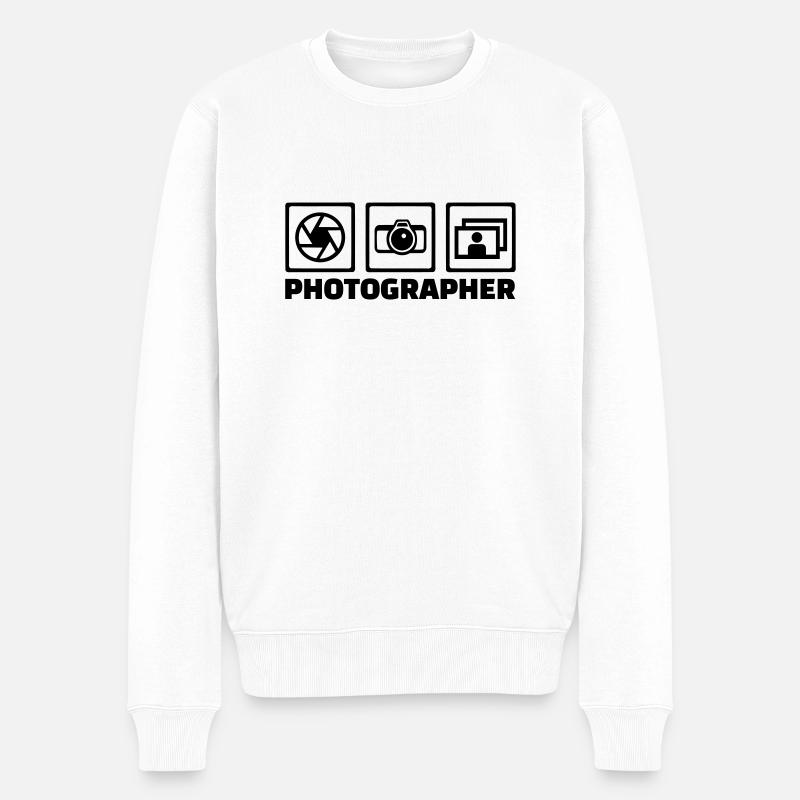Fotograf - Männer Premium Bio Pullover - Weiß