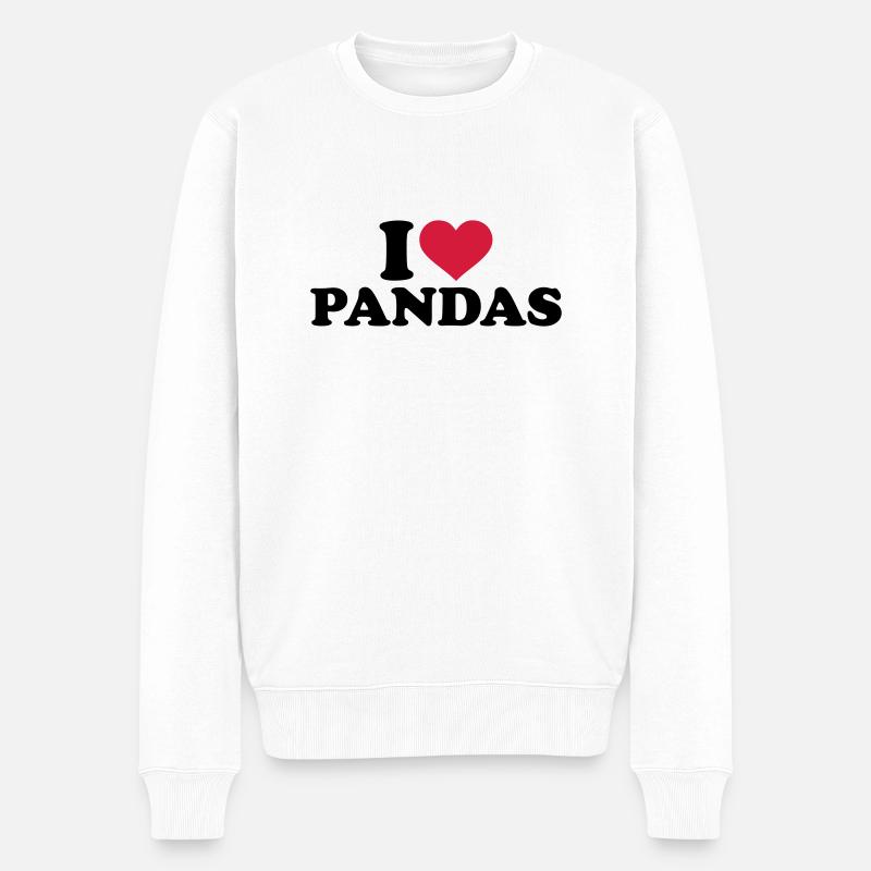 I love Pandas - Pull Premium bio Homme - blanc