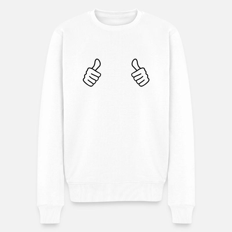 finger_on_me_f1 - Männer Premium Bio Pullover - Weiß