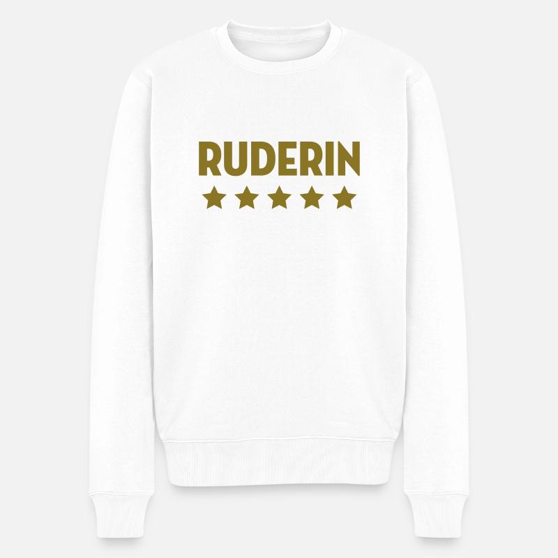 Rudern / Ruderer / Ruderin / Rudergerät / Boot - Männer Premium Bio Pullover - Weiß