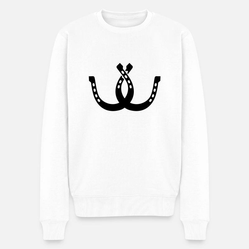 Glück - Männer Premium Bio Pullover - Weiß