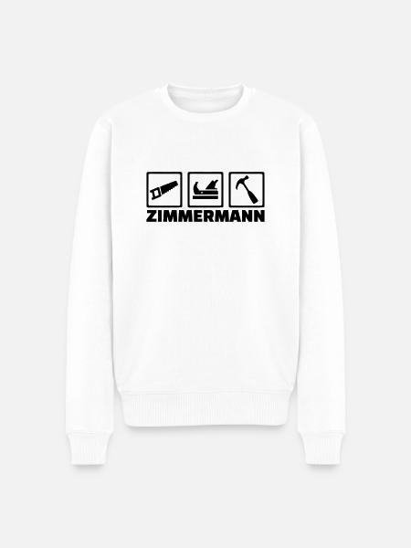 Zimmermann - Männer Premium Bio Pullover - Weiß