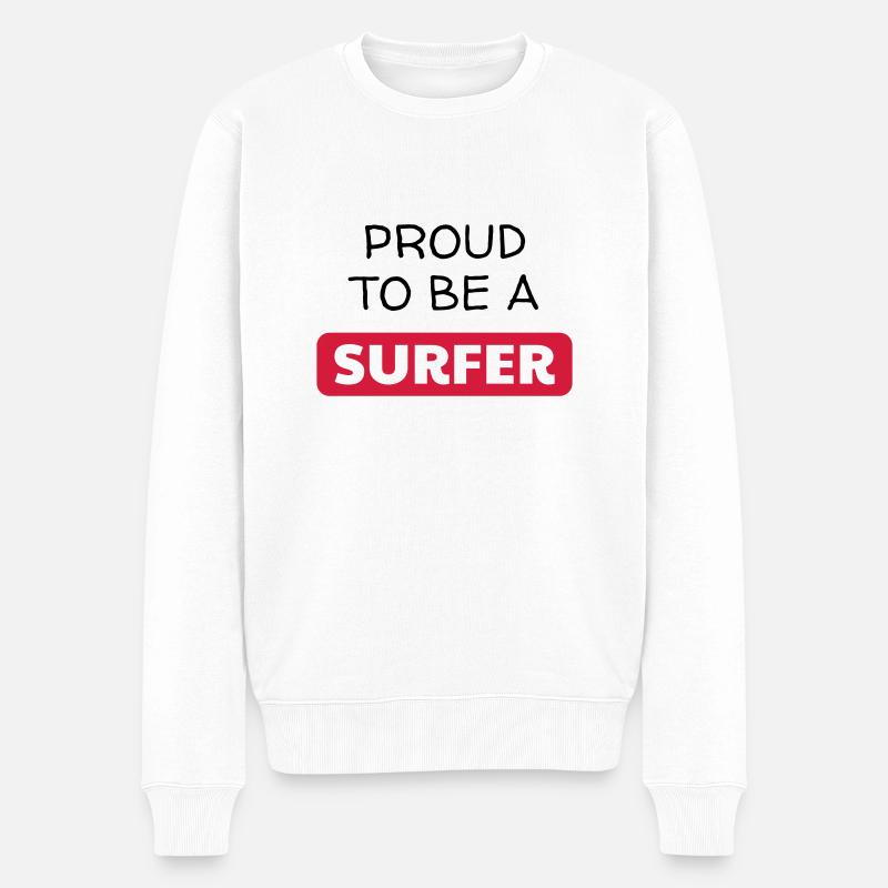 Surfen / Surfer / Surf / Surfing / Strand - Männer Premium Bio Pullover - Weiß